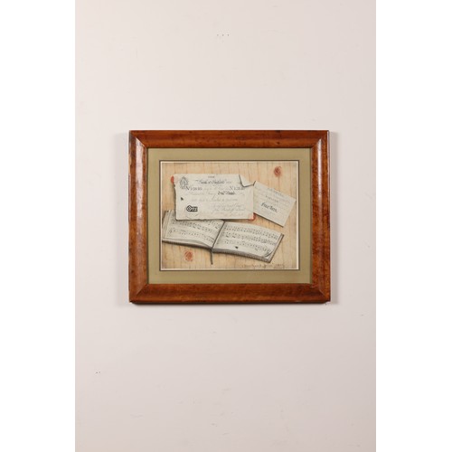 163 - English School19th Century A Trompe L'Oeil of Pound NotesWatercolour on PaperSigned and dated '1815'... 