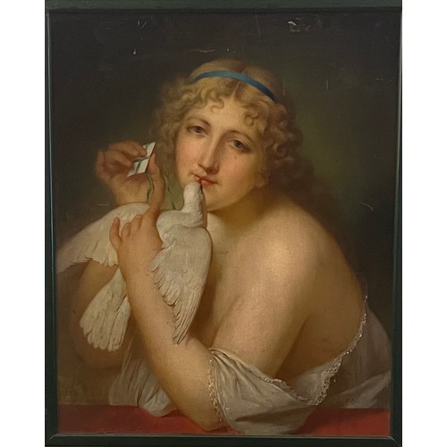 164 - Augustin-Luc Demoussy (1809-1880)Aphrodite With her DoveOil on PanelSigned and dated lower left '187... 