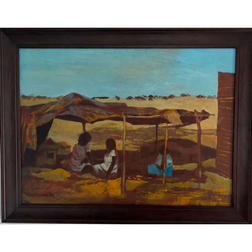 173 - Ray Crooke (1922-2015)Fijian Village, C.1972Signed lower leftOil on boardDimensions: (Framed) 23 1/2... 