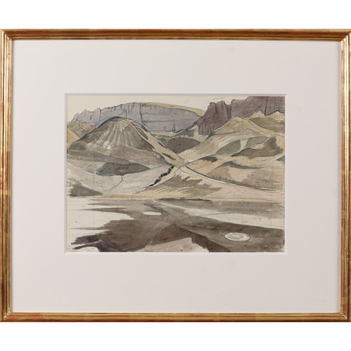 176 - John Nash R.A. (1893-1977)MountainsWatercolour and pencil on paperSigned and inscribedFramed in cons... 