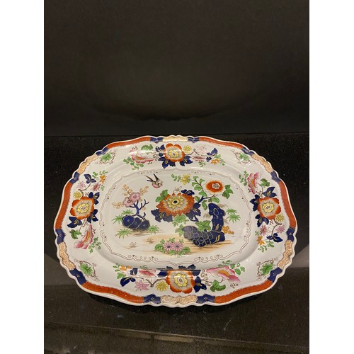 207 - Hicks, Meigh, and Johnson57 piece set ironstone ChinaPattern 160'Hicks Rock and Bird'c. 1830The blue... 