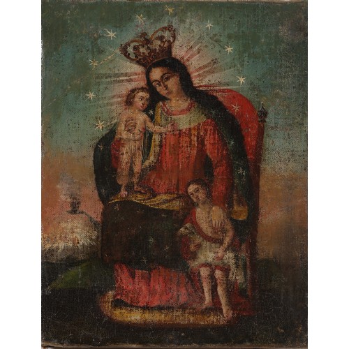 225 - To be sold without reserveSpanish Colonial School18th Century (?)The Virgin of El Salto, patron Sain... 