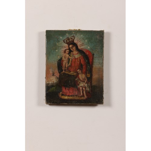 225 - To be sold without reserveSpanish Colonial School18th Century (?)The Virgin of El Salto, patron Sain... 