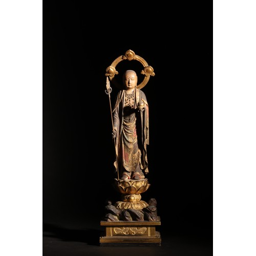 213 - A Standing Figure of Jizo BosatsuEdo Period17th centuryProvenance: Yamanaka & Co., Kyoto, JapanS... 