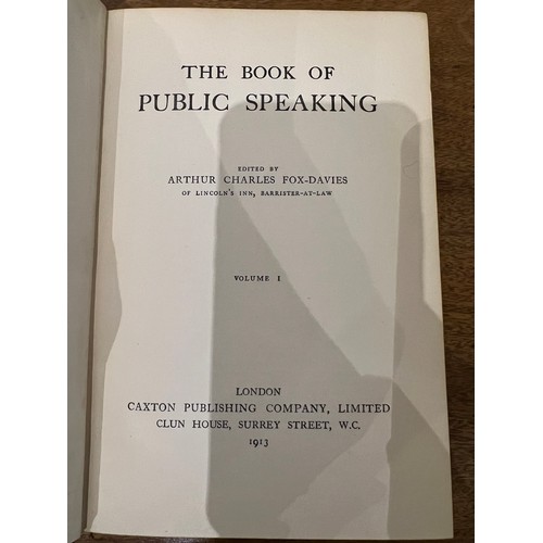 227 - To be sold without reserve4 volumesEdited by Arthur Charles Fox-DaviesThe Book of Public SpeakingLon... 