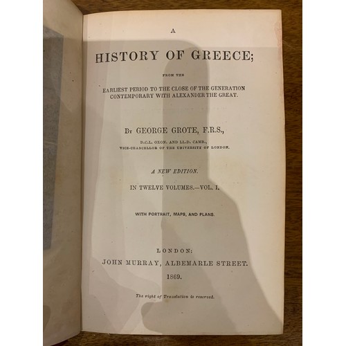 229 - To be sold without reserve6 volumesWith portrait maps and plansA History of GreeceGeorge Grote,... 