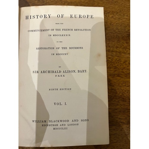 254 - 12 volumes and indexSir Archibald Alison, Bart.History of EuropeEdinburgh and LondonWilliam Blackwoo... 