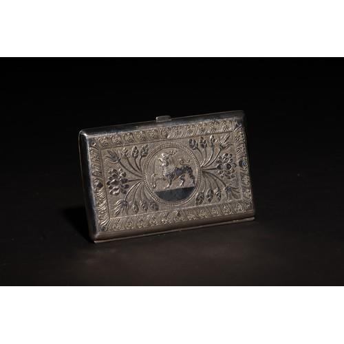 183 - Property of a Distinguished Gentleman of TitleAn antique South Asian silver cigarette box.The topsid... 