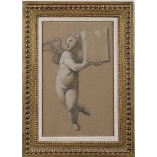 111 - Property of Stephanie Hoppen19th CenturyA pair of drawings of putti White chalk and pencil on paperI... 