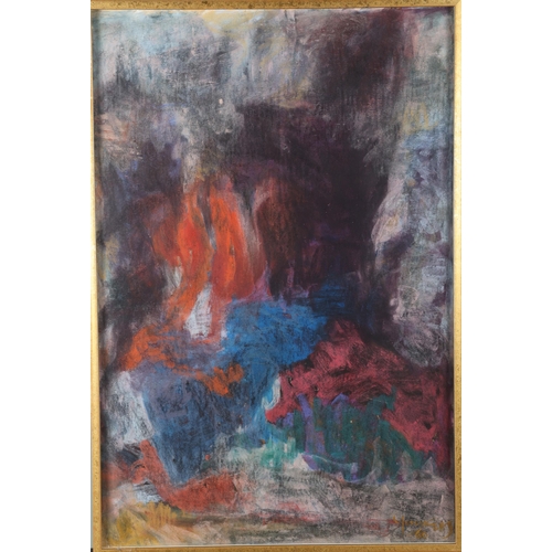 123 - To be sold without reserveProperty of a gentlemanYunkers, Adja (1900-1983)Landscape (1960)Pastel on ... 