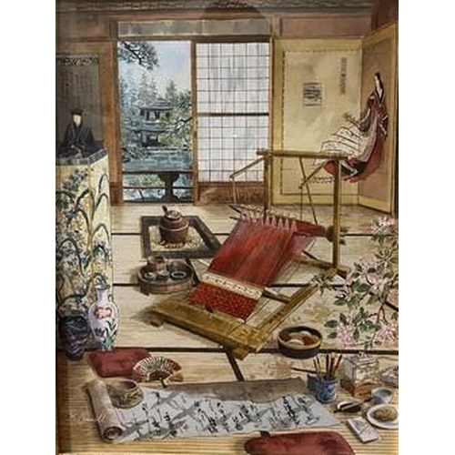 135 - David W. ConnellBritish School 20th CenturyTwo watercolours describing interior scenesSignedDim... 