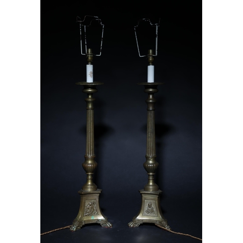 153 - To be sold without reserveProperty of Sir Christopher Ondaatje19th centuryA pair of brass lamps... 