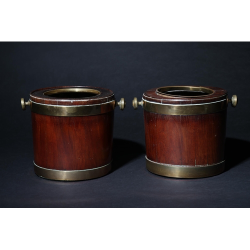 157 - Property of a gentlemanA pair of 18th century/early 19th century mahogany 'Chippendale' wine coolers... 