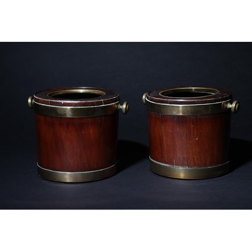 157 - Property of a gentlemanA pair of 18th century/early 19th century mahogany 'Chippendale' wine coolers... 