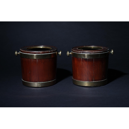 157 - Property of a gentlemanA pair of 18th century/early 19th century mahogany 'Chippendale' wine coolers... 