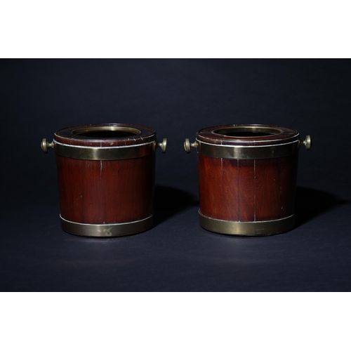 157 - Property of a gentlemanA pair of 18th century/early 19th century mahogany 'Chippendale' wine coolers... 