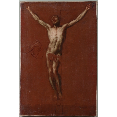 32 - Property of a GentlemanSpanish SchoolC. 1700Christ on the Cross Oil on canvasDimensions:22 in. (H) x... 