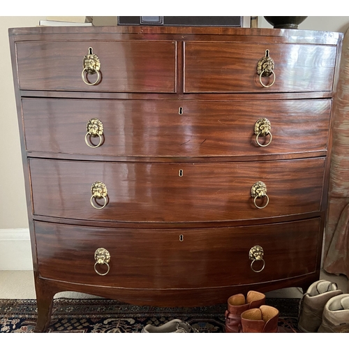 9 - Property of Sir Christopher OndaatjeMahogany bowfront chest of drawers1820Dimensions:41.75 in. (H) x... 