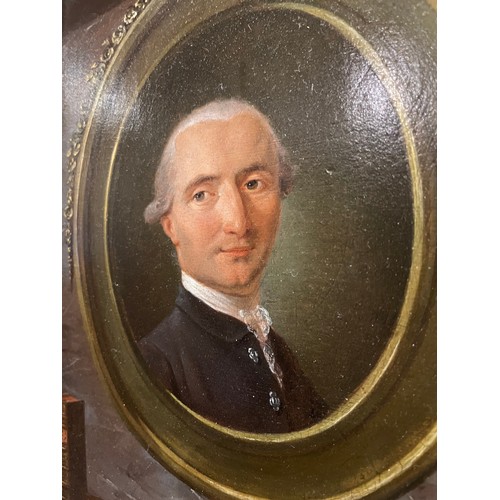 31 - Jean-Martial Fredou De la Bretonniere (1710 - 1795)Portrait of Charles Vallet des Barres (?) within ... 