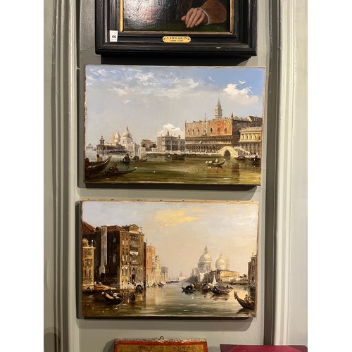 59 - Pritchett, Edward (1828-1876)Pair of Venetian viewsOil on canvasUnframedProvenance:C.H. Rottenburgh,... 