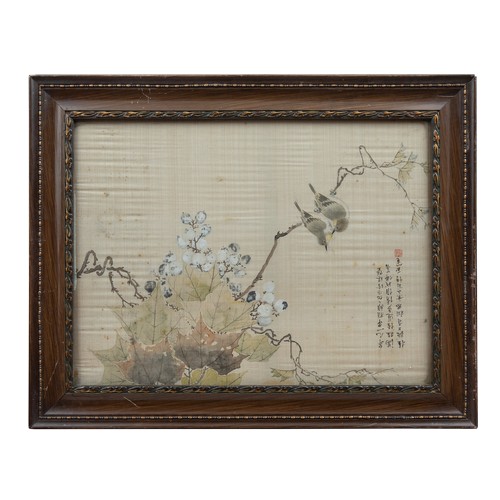 158 - To be sold without reserveProperty of a LadyChinese SchoolLate 19th CenturyBirds and flowersWatercol... 