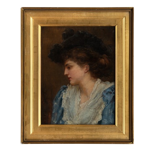 81 - Property of a Gentleman of the West CountryPre-Raphaelite SchoolPortrait of a young ladyOil on canva... 