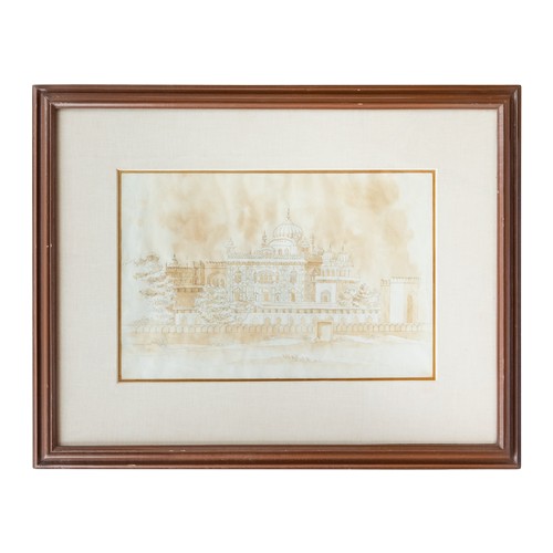 137 - Property of a GentlemanBritish SchoolThe Golden Temple, Amritsar (c. 1880)Pencil and brown wash on p... 