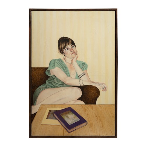 168 - Circle of David Hockney (1937- )Royal College (?)Portrait of a young ladyOil on canvasDimensions:(Ca... 