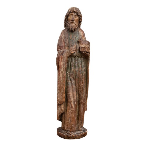 182 - Property of a NoblemanFrench (or Flemish)Late 15th / Early 16th CenturyA wooden statue of St. John t... 