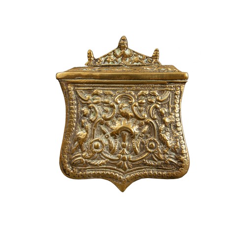 193 - To be sold without reserveProperty of a Gentleman19th CenturyA brass box with floral and bird decora... 