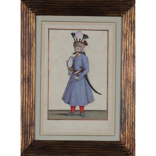 161 - Property of Stephanie HoppenSafavid (?)17th/18th Century (?)A FalconerWatercolour on paperFramedDime... 