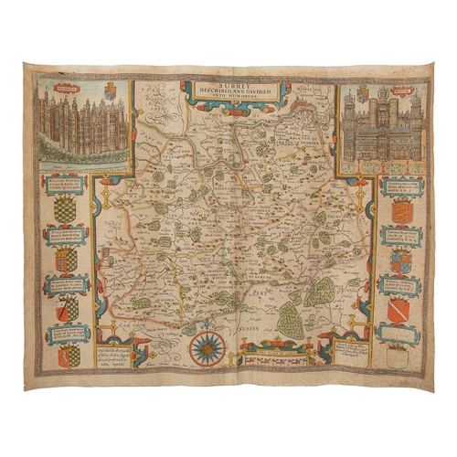 134 - John Speed (1552 - 1629)A Map of Surrey described and divided into hundredsDescribed by the travels ... 