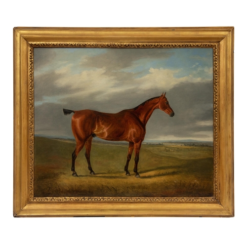 159 - George Henry Laporte (1799 - 1873), A Bay Racehorse in a landscape (1827)Oil on canvasSigned 'G. H. ... 