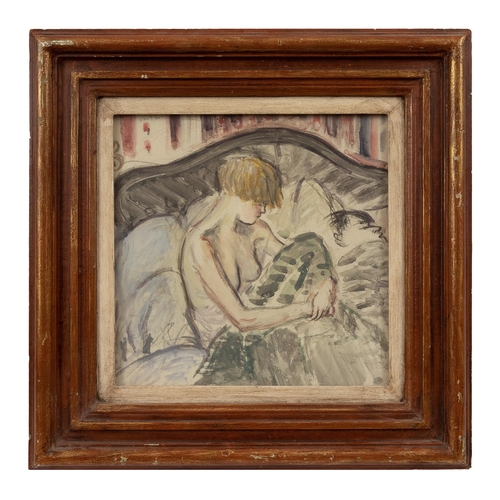 241 - Marcel Vertes (1895 - 1961)A couple in bedWatercolour on artist's boardSigned, upper leftEx Galerie ... 