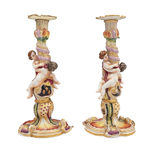 275A - To be sold without reserveProperty of a GentlemanVictorian19th CenturyA pair of kitsch candlesticksM... 