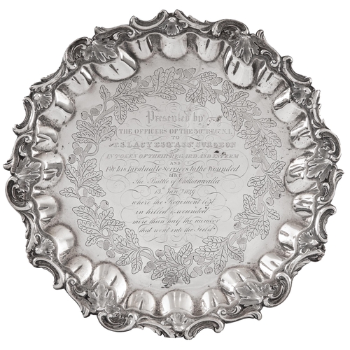 58A - Property of a GentlemanEnglish19th CenturyA silver presentation salver presented to T. S. Lacy, Esq.... 