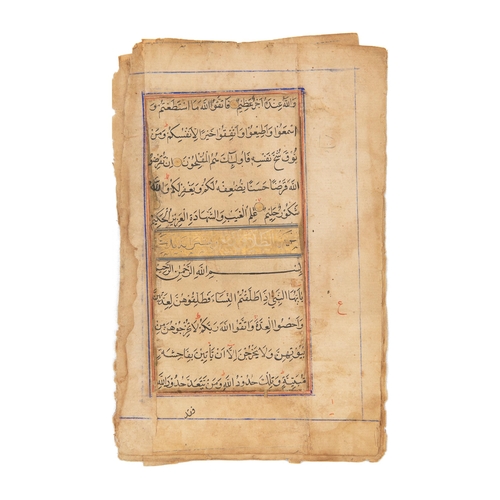 72 - Property of a GentlemanA selection of 107 Quranic manuscripts leaves, some with extensive marginalia... 