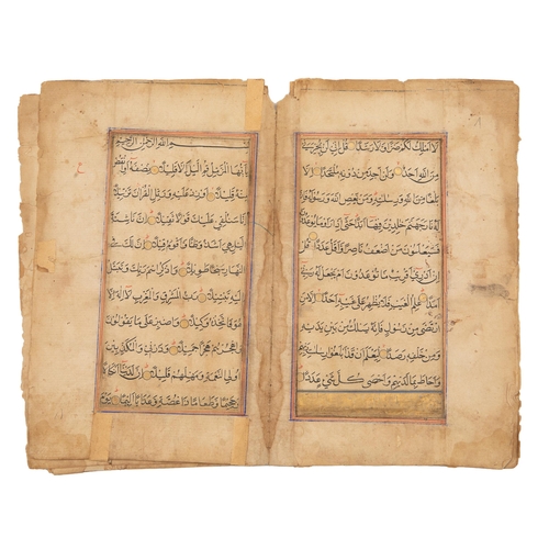 72 - Property of a GentlemanA selection of 107 Quranic manuscripts leaves, some with extensive marginalia... 