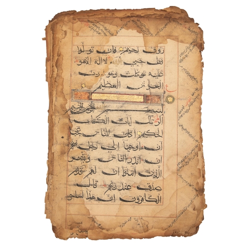 72 - Property of a GentlemanA selection of 107 Quranic manuscripts leaves, some with extensive marginalia... 