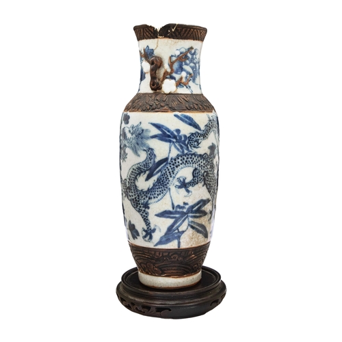 97 - To be sold without reserveProperty of a GentlemanCantonese19th CenturyBlue and white dragon-motif va... 