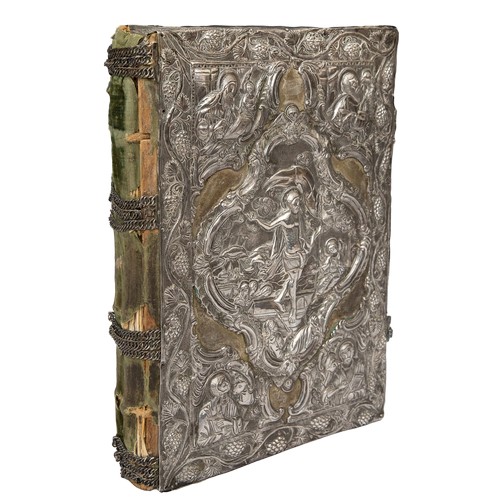 293 - Venetian19th centurySilver embossed Gospel (1801). The binding is an 1812 addition.Dimensions:13.5 i... 