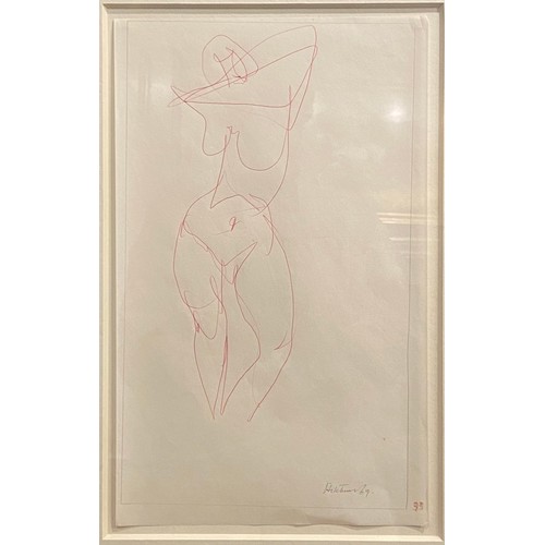 188 - Property of a Gentleman collectorIvon Hitchens (1893 - 1979)Standing Indian Woman (1969)Pink ink on ... 