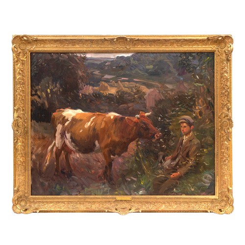 154 - Sir Alfred Munnings KCVO PRA RI (1878 - 1959)Young Herdsman at Mendham (1910)Oil on canvasSigned low... 