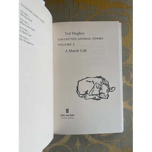 292 - First Edition In a fitted box4 VolumesVolume 1 signed by authorTed Hughes (1930 - 1998)Collected Ani... 