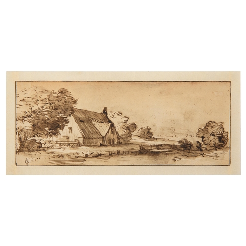 63 - Property of a ladyCircle of Rembrandt van Rijn (1606 - 1669)A canal house Ink on paperStamped, lower... 