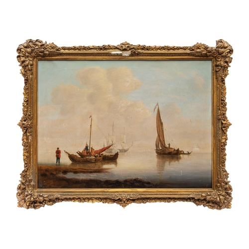 81 - Circle of Thomas Luny (1759 - 1837)Fishermen at seaOil on canvasDimensions:(Canvas) 12.5 in. (H) x 1... 