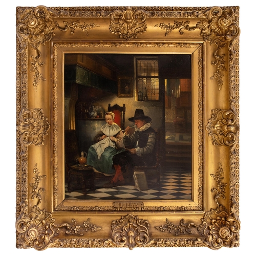 85 - Property of a gentlemanJan August Hendrik Leys, Baron Leys (1815 - 1869)A domestic scene (1838)Oil o... 