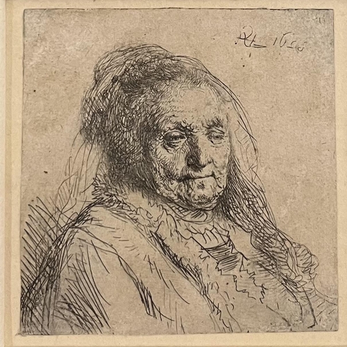 107 - Property of a ladyRembrandt Harmensz. van Rijn (1606 - 1669)The artist's mother: head and bust, thre... 