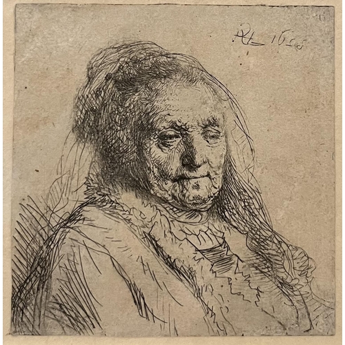 107 - Property of a ladyRembrandt Harmensz. van Rijn (1606 - 1669)The artist's mother: head and bust, thre... 