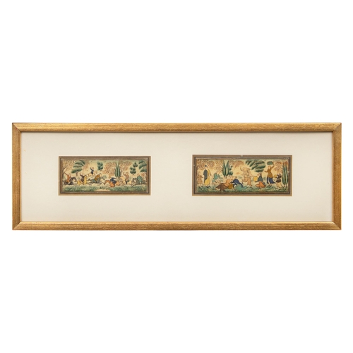 110 - Property of a ladyPersian20th CenturyThree Persian miniatures on bone (polo, a musical scene, and a ... 